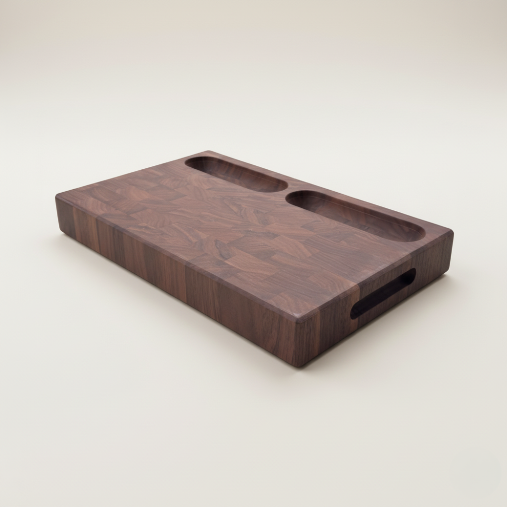 Cader with Wells | Walnut End Grain Board