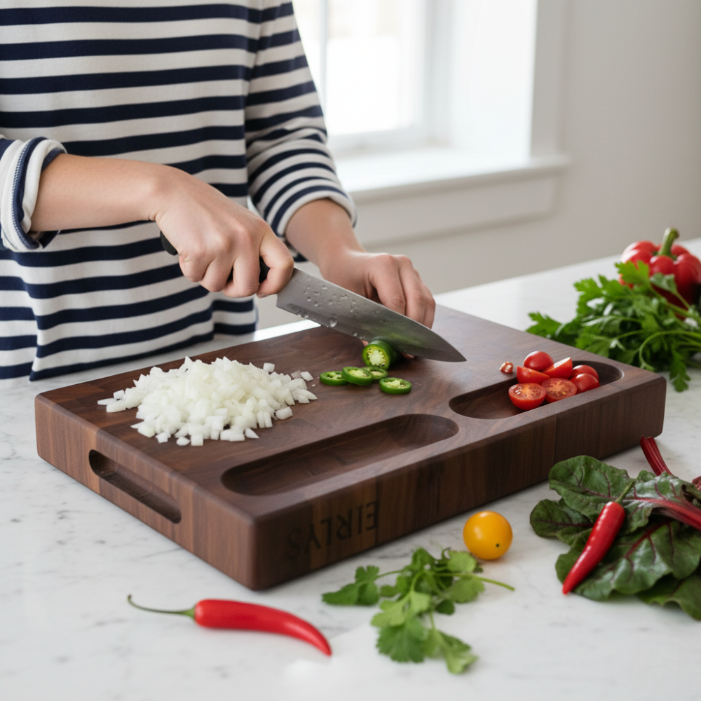 Cader with Wells | Walnut End Grain Board