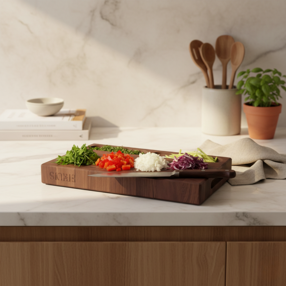 Cader with Wells | Walnut End Grain Board